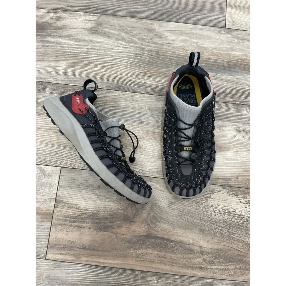 Keen Uneek SNK Sneaker Sandals Mens 8.5 Black Braided Cord Hiking Shoes
